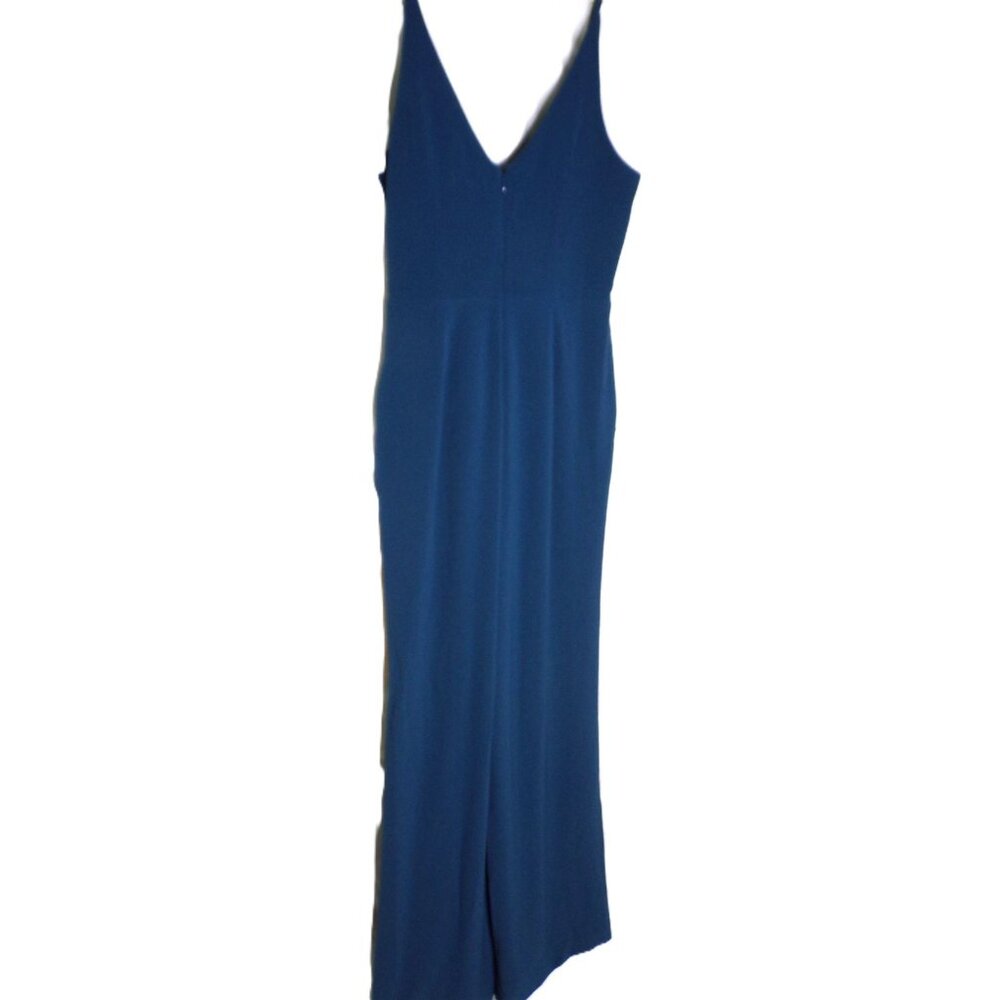 🆕 DRESS THE POPULATION Sam Ruched Jumpsuit Peacock Blue Large 10-12 - Picture 10 of 12